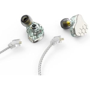 lbgwp60-Kbear Lark Écouteurs Intra-Auriculaires 1Ba 1Dd Pour Un Son Clair, Avec Câble Amovible À 2 Broches, Écouteurs Hifi À Isolation Du Bruit Pour Musiciens, Chanteurs, Audiophiles - Neuf