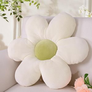 ERYI-Coussin Fleur Blanc, Coussin De Sol Esthétique Pour Chambre, Coussin Décoratif Pâquerette Pour Chambre D'Enfant, Décoration Preppy, Coussin De Canapé, 48 Cm - Neuf