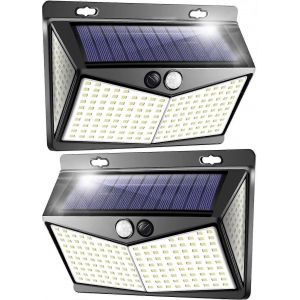 Lumière Solaire Extérieure,Projecteur Led Extérieur Détecteur De Mouvement 208 Led Ip65,Spot Led Extérieur À Énergie Solaire,Éclairage Extérieur Avec Capteur,Applique Murale - Neuf