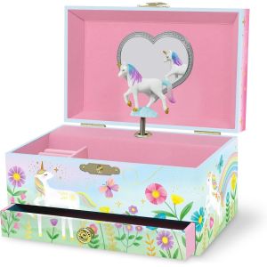 Boîte à Bijoux Musicale pour Filles - Boîte à Musique Fée pour Enfants avec Miroir, Cadeaux de Princesse pour Petites Filles, Boîtes à Bijoux, Cadeau d'Anniversaire pour Enfants - 3-10 ans, Rose - Neuf