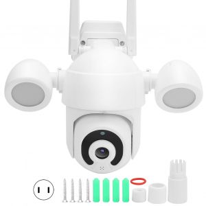 Camera PTZ Wifi 1080P, 26 lumieres, vision nocturne couleur, IP66, etanche, pour videosurveillance, compatible Tuya, 100-240 V, prise US - Neuf