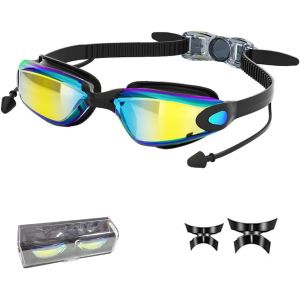 Letnerny-Lunettes De Natation Polaris&eacute;es Pour Homme Et Femme - Pince-Nez - Protection Uv - Anti-Bu&eacute;e - Sangle R&eacute;glable - Jaune Laser - Neuf