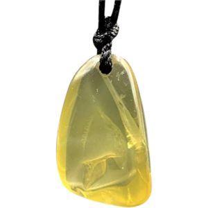 Trahoo-Pierretoiles - Collier Avec Pendentif En Citrine Polie""Créativité Et Prospérité"", Pierre Minérale De Qualité, Cadeau Bijou Femme Ou Homme, Longueur Ajustable - Neuf