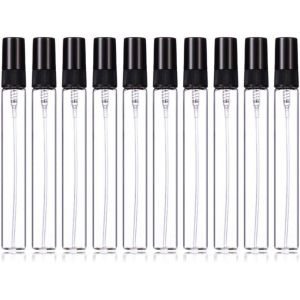 Lot de 10 minis flacons vaporisateurs rechargeables de voyage en verre transparent (10 ml,noir) - Neuf