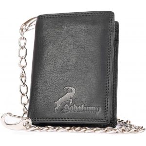 Senior-Portefeuille En Cuir V&eacute;ritable, Protection Rfid, Noir , Normal, R&eacute;tro[L1208] - Neuf