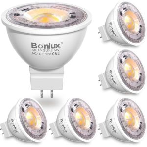 Kalanka-Ampoule Led Gu5.3 Mr16 Led 12v 6w Ampoules Led Spot Equivalent &iquest;&iquest; 50w 60w Ampoules Halog&iquest;&iquest;Nes Blanc Chaud 3000k Base &iquest;&iquest; Deux Broches Non Dimmable Pour &iquest;&iquest;Clairage Sur Rail Encastr&iquest;&iquest; Lot De 6 - Neuf
