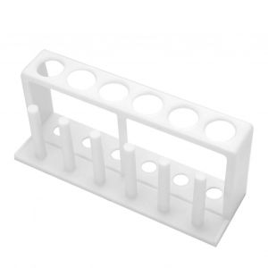6 trous 6 colonnes en plastique blanc tube à essai support support fournitures de laboratoire - Neuf