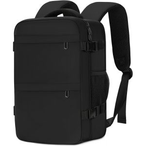 nzqaf-Sac a Dos Voyage Cabine Avion, Sac Ryanair Bagage Cabine 40x20x25, Sac à Dos Avion Voyage Cabine, Sac pour Femmes et Hommes, Travel Backpack pour L'école de Travail de Randonnée - Noir - Neuf