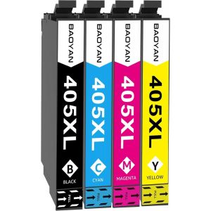 TEPPA-405XL Cartouche d'encre Compatible pour Epson 405XL 405 XL 405XXL Remplacement pour Epson Workforce WF-7840DTWF WF-7830DTWF WF-7835DTWF 7830DTWF 7840DTWF 7835DTWF (Noir/Cyan/Magenta/Jaune) - Neuf