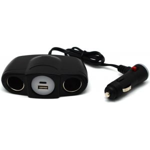 Sjzg-Répartiteur Allume-Cigare Avec Chargeur De Voiture Pd Usb-C 24 V/12 V Avec Interrupteurs D'alimentation Marche/Arrêt Pour Tous Les Appareils De Voiture (Longueur Du Câble De 45 Cm) - Neuf