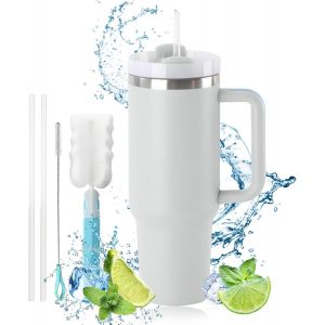 Eryi-Mug Isotherme,Mug Isotherme Sans Bpa 1200 Ml,Mug Isotherme,Double Isolée Tasse Isotherme Pour Cafe,Tasse Cafe Voyage,Mug Voyage Avec Paille,Tasse Voyage Haute Capacité. - Neuf