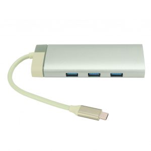 Station d'accueil 6 en 1 Type C vers PD 3USB3.0 Interface multimedia haute definition RJ45 Station d'accueil d'extension Vert - Neuf