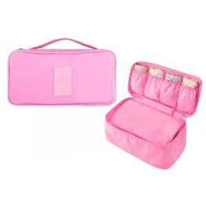 Sac de rangement pour sous-v&ecirc;tements et lingerie pour voyage et maison - Rose, compact, durable, fermeture &eacute;clair - Neuf