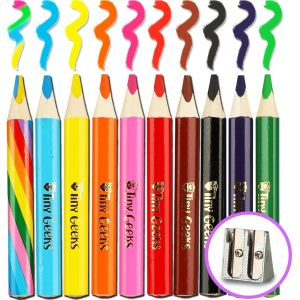 KALANKA-Crayons de couleur Jumbo - NOUVEAUT&Eacute; -10 Crayons de Couleurs Enfant & Crayon Arc-en-ciel + Taille-Crayon + Parfait pour les Jeunes &Eacute;coliers + Recommand&eacute;s par les Professeurs - Neuf
