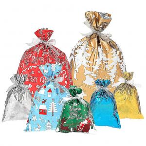 6 Pcs No&euml;l De Biscuits Sac Santa Sacs De Cordon De No&euml;l En Faveur Des Sacs De G&acirc;teries Sacs - Neuf