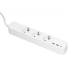 XYONG Multiprise intelligente 3 prises, 2 ports USB, 1 port USB-C, 1 interrupteur principal, compatible avec l'application Tuya, prise UE AC100-250 V, 2,4 GHz, 10 A - Neuf