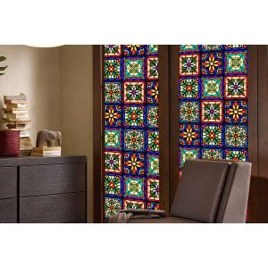 Film de protection statique d&eacute;poli pour fen&ecirc;tres 100 x 60 cm, multicolore - Neuf