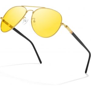 Lunettes De Conduite De Nuit Lunettes Polarisées Homme, Cadre Métal Rectangulaire Uva Uvb-Protection - Neuf