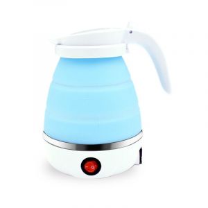 Bouilloire Pliable De 0,6 L, En Silicone, Pour Camping Et Voyage - Bleu - Neuf