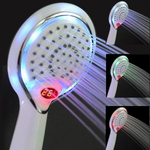 Pomme de douche LED,Pomme de douche LED Douchette,Pomme de douche 3 couleurs de contrôle de la température,Temperat LED - Neuf