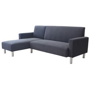 Canap&eacute; d'angle tissu r&eacute;versible "Rio" - 4 places - Gris - Neuf