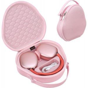 airpods Max Cas pour Apple airpods Max &eacute;couteurs Intra - Auriculaires sans Fil Dur Voyage Smart Headphone Case Upgrade Rose (Tissu) - Neuf