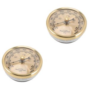 SUBZONAL-2 Pi&egrave;ces Barom&egrave;tre &agrave; cadran portable ext&eacute;rieur jauge de temp&eacute;rature suspendue thermom&egrave;tre d'int&eacute;rieur hygrom&egrave;tre barom&egrave;tre de type pointeurs thermom&egrave;tre barom&egrave;tre domestique M&eacute;tal - Neuf