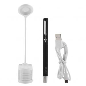 Hjlian Lampe De Bureau Led 360¡Ã Avec Porte-Stylo Et Veilleuse De Lecture Tactile - Neuf