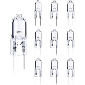 Kal-Ampoules Halogènes Ac/Dc 12v Gy6.35/G6.35 50w À Intensité Variable Blanc Chaud 2700k Bi-Pin Transparent Pour Lustre, Lampe De Bureau, Lampe Suspendue, Applique Murale, Éclairage - Neuf