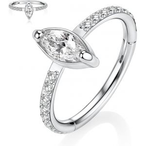 Kal-Piercings En Acier Chirurgical 316l Et Oxyde De Zirconium Pour Oreille Et Nez - Calibres 20, 18, 16, 14 - Anneaux Pour Homme Et Femme - Neuf