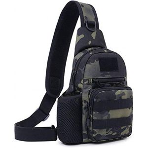 RFCBC-Sac Bandoulière Homme Tactique, Sacoche Poitrine Militaire avec Poches Multiples, Anti-Vol et Porté Travers, pour Travail Voyage, Randonnée, Camping, Scolaire, Cyclisme et Sport - Neuf