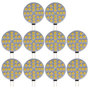 10pcs 4.8w G4 Socket 5050 Smd Mini Led Ampoule Lumi&egrave;res Blanc Chaud - Neuf