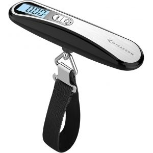 KALANKA-P&egrave;se Valise Voyage Electronique Balance Bagage Portable Max 50Kg/110lb(LB,g,Oz,kg) Fonction Tare Pile Fournie P&egrave;se Bagage pour Voyage/Poste/Shopping/Usage Domestique/Ext&eacute;rieur, Noir - Neuf