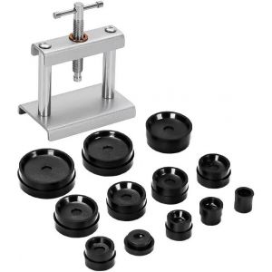 Kal-Presseur De Boîtier Montre,Outil De Réparation Pression Montre,Fermeture De Boîtier Montre Avec 12 Formes Matrices Pour Fermer Les Boîtiers Montres Et Remplacer Les Boîtiers - Neuf