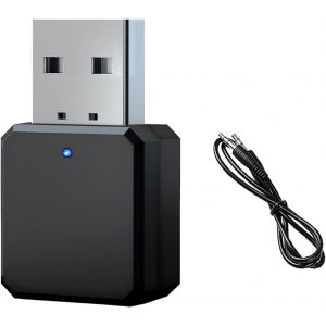KALANKA-Adaptateur USB Bluetooth, Adaptateur USB Bluetooth 5.1 Bluetooth USB dans la Voiture AUX/USB Double Sortie, clé Bluetooth récepteur Bluetooth Plug and Play pour Haut-parleurs, amplificateurs - Neuf