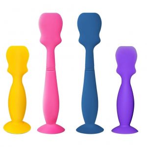 Lot De 4 Brosses A Creme Pour Couches, En Silicone Souple Et Amovible, Avec Base A Ventouse, Pour Nouveau-Ne - Neuf