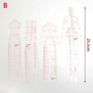 4pcs / Set Femmes Mode Dessin R&egrave;gle Figure Mod&egrave;le De Dessin Pour Dessin De Mode Design Mode Illustration Croquis Mod&egrave;le Kit D'outils - Neuf