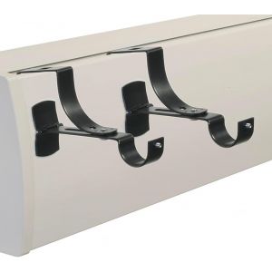 Deco Lot de 2 Supports de Tringle à Rideaux Geko Noir sans perçage pour Coffre de volet Roulant à rainure Diamètre 28 mm-Fixation réglable - Neuf
