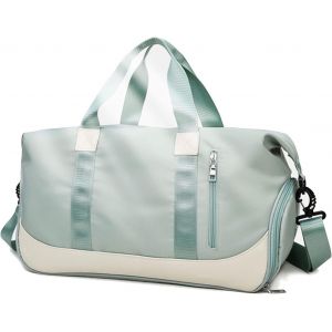 nzqaf-Sac de Sport Femme Homme,Sac de Voyage avec Compartiment Chaussure et Poche Humide,Impermeable Grande Capacité 40L Gym Duffel Bag,Oxford Sac Weekend pour Fitness Camping Piscine,Vert - Neuf