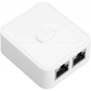 2 Port Gigabit Network Switch,10/100/1000Mbps POE Expansion Switch,Ethernet Repeater Adapter,RJ45 Network Splitter,2 Inputs 1 Output/1 Input 2 Outputs, - Neuf