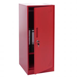 Armoire HWC-P63, casier coffre-fort armoire &agrave; casiers porte tringle &agrave; v&ecirc;tements, 90x38x45cm acierrouge - Neuf
