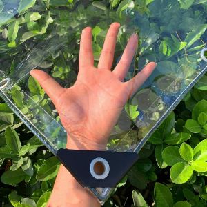 Checarzhn--No1-Pvc Bache De Protection Transparente Exterieur Avec Oeillets, Durable Et Résistante À La Déchirure, Bâche Plastique En Impermeable, Pour Pergola, Terrasse, Poulailler - Neuf