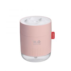 Mini humidificateur d'air pour bébé, humidificateur d'air portable pour la maison, humidificateur d'air USB silencieux pour chambre à coucher et bureau, arrêt automatique (500 ml), sans pile, rose - Neuf
