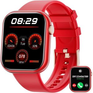 Montre connect&eacute;e pour homme femme, &eacute;cran de 1,85"" avec appel Bluetooth et r&eacute;ponse mains libres, montre intelligente avec podom&egrave;tre, moniteur de fr&eacute;quence cardiaque, montre de fitness pour Android - Neuf