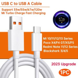Xiaomi¿Câble Usb Type C D'origine,120w 90w 67w,Chargeur Rapide Turbo Mi 15 14 13 12 T Pro 11 Ultra Poco X6 X7 Redmi Note Blackshark.1p Upgrade C To A.1.5m(4.9ft) - Neuf