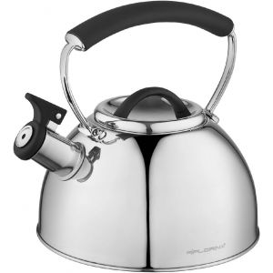 Asta Bouilloire (2,3 L) I Acier Inoxydable De Haute Qualit&eacute; I Bouilloire &Agrave; Sifflet I Poign&eacute;e Avec Silicone-Touch I Adapt&eacute;e Pour Plaque &Agrave; Induction, Gazini&egrave;re Et Plaque &Eacute;lectrique I Argent - Neuf