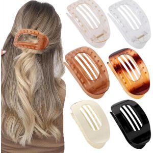 Lot De 6 Pinces &Agrave; Cheveux Plates Pour Femme - Pour Le Quotidien, Les F&ecirc;tes Et Le Style - Cadeau Pour Femme (6 Couleurs) - Neuf