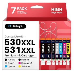530XXL 531XXL pour Cartouches d'encre Canon 530 531 530 XXL 531 XXL pour Canon PGI-530XXL CLI-531XXL pour Canon PIXMA TS8750 TS8751 (7 Pack) - Neuf