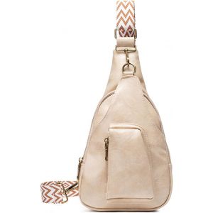 acdsgd-R&eacute;tro Sac &agrave; poitrine pour Femme sacs Bandouli&egrave;re Sling Crossbody de Poitrine Mode &agrave; Bretelle Adjustable, Sac &agrave; &Eacute;paule en PU Cuir &agrave; Multiples Poches pour Usage Quotidien, Voyage, Shopping - Neuf