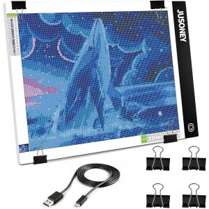 Ayuhr-Diamond Painting Table Lumineuse B4 Light Pad Diamond Painting Accessoires Table À Dessin Pour Dessiner Esquisse Peinture Animation Diamond Painting Avec 4 Clips De Fixation - Neuf